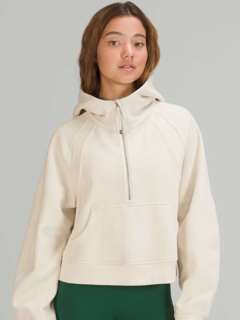 Lululemon Scuba Oversized Half-Zip Hoodie in White Opal
